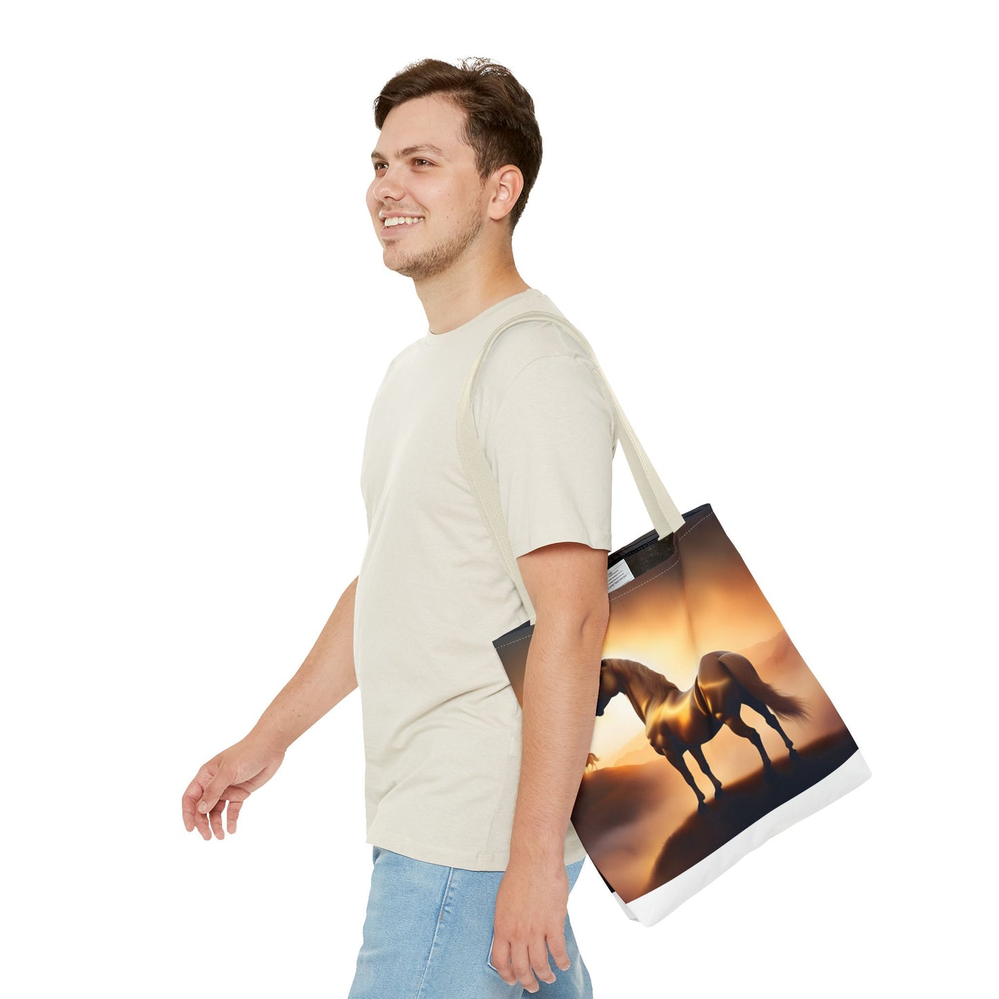 Galloping Horse Tote Bag, Equestrian Gift, Bag for Animal Lover, Bohemian Style,