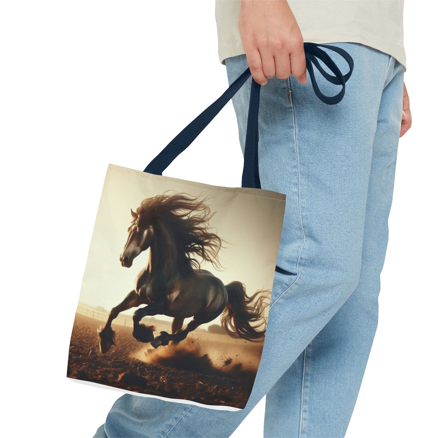 Galloping Horse Tote Bag, Equestrian Gift, Animal Lover Bag, Bohemian Style,