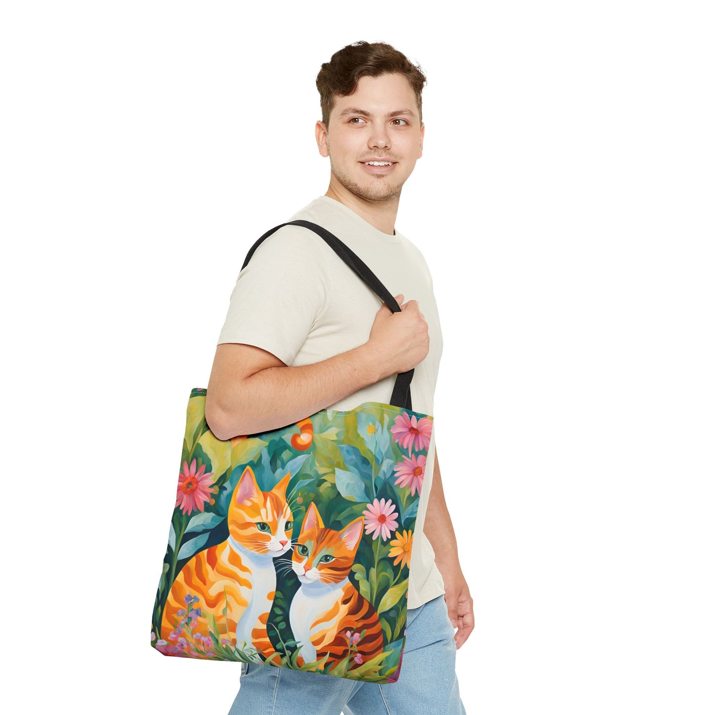 Tote Bag with caths , cats Gift, Bag for Animal Lover, Bohemian Style,
