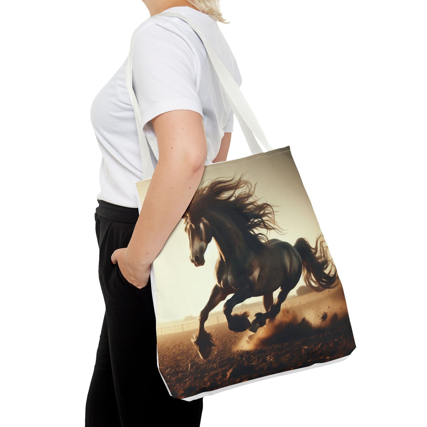 Galloping Horse Tote Bag, Equestrian Gift, Animal Lover Bag, Bohemian Style,