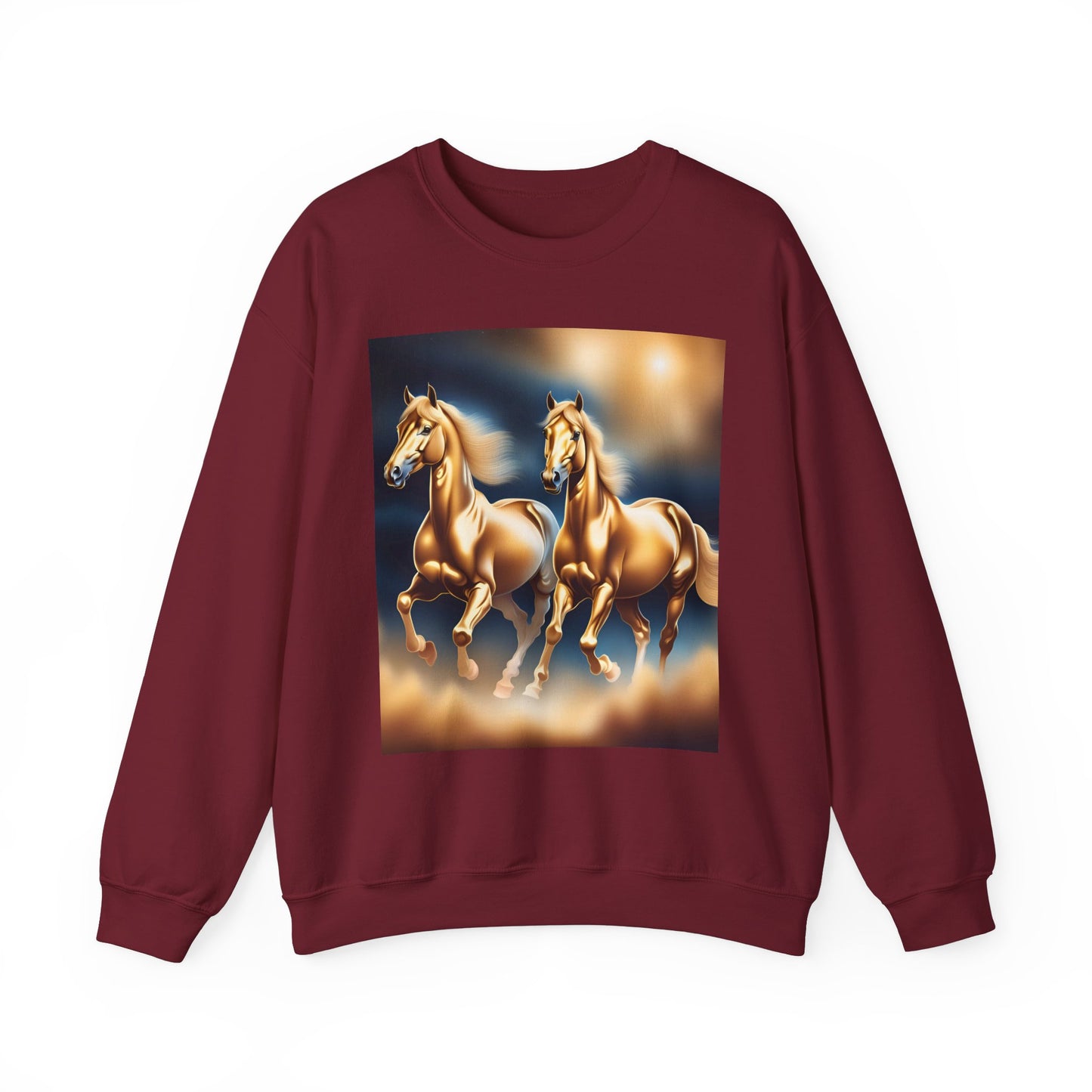 Unisex Heavy Blend™ Crewneck Sweatshirt 2 horses woman Man