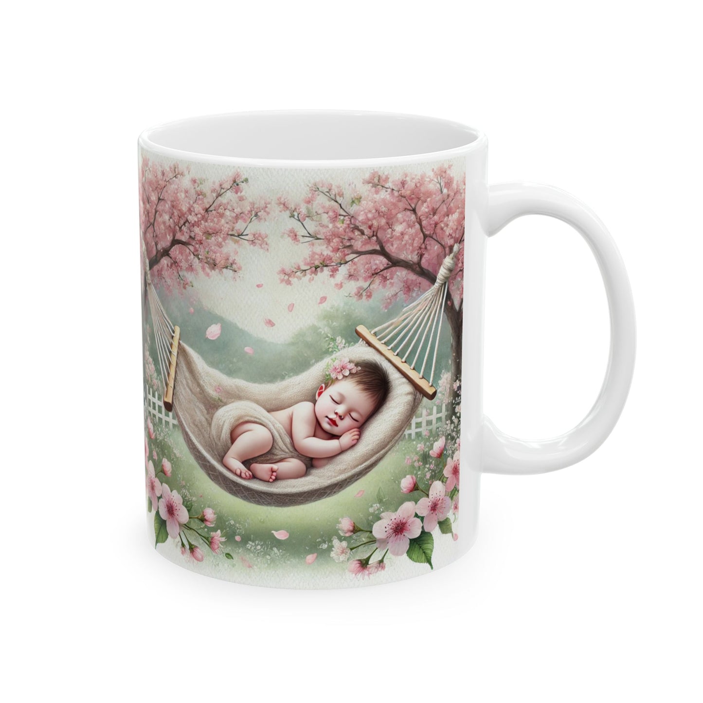 Dreamy Floral Ceramic Mug, Spring Gift, Baby Shower, Tea Lover, Flower Mug, Cozy