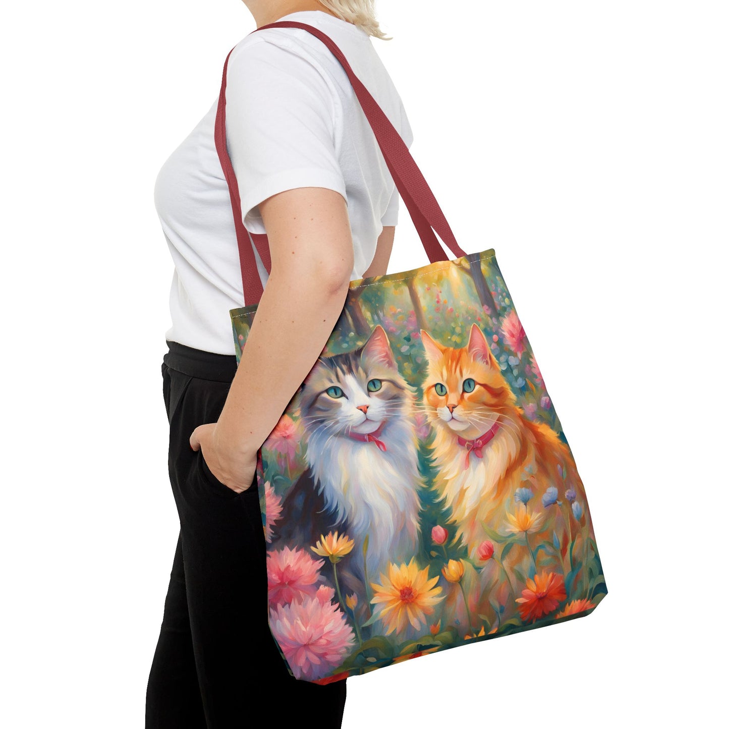 Tote bag Cats in love, Cats Gift, Bag for Animal Lover, Bohemian Style,