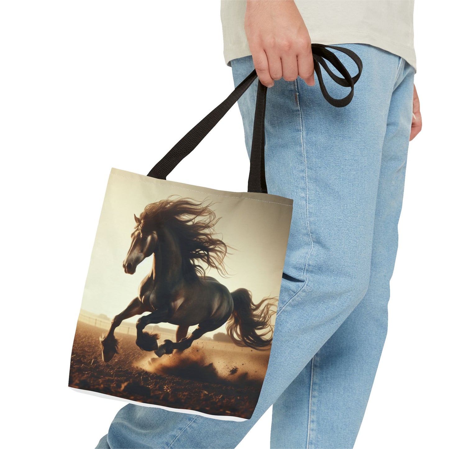 Galloping Horse Tote Bag, Equestrian Gift, Animal Lover Bag, Bohemian Style,