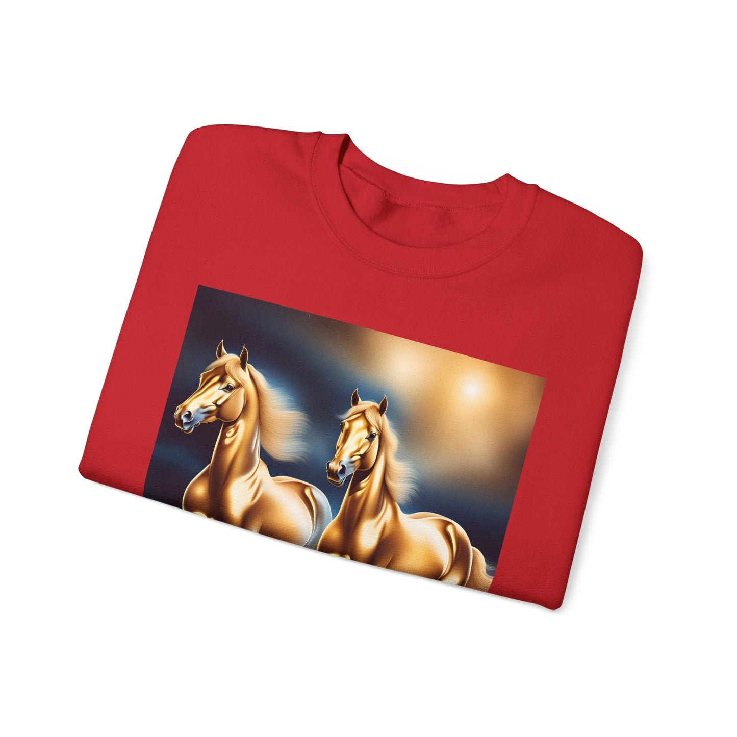 Unisex Heavy Blend™ Crewneck Sweatshirt 2 horses woman Man