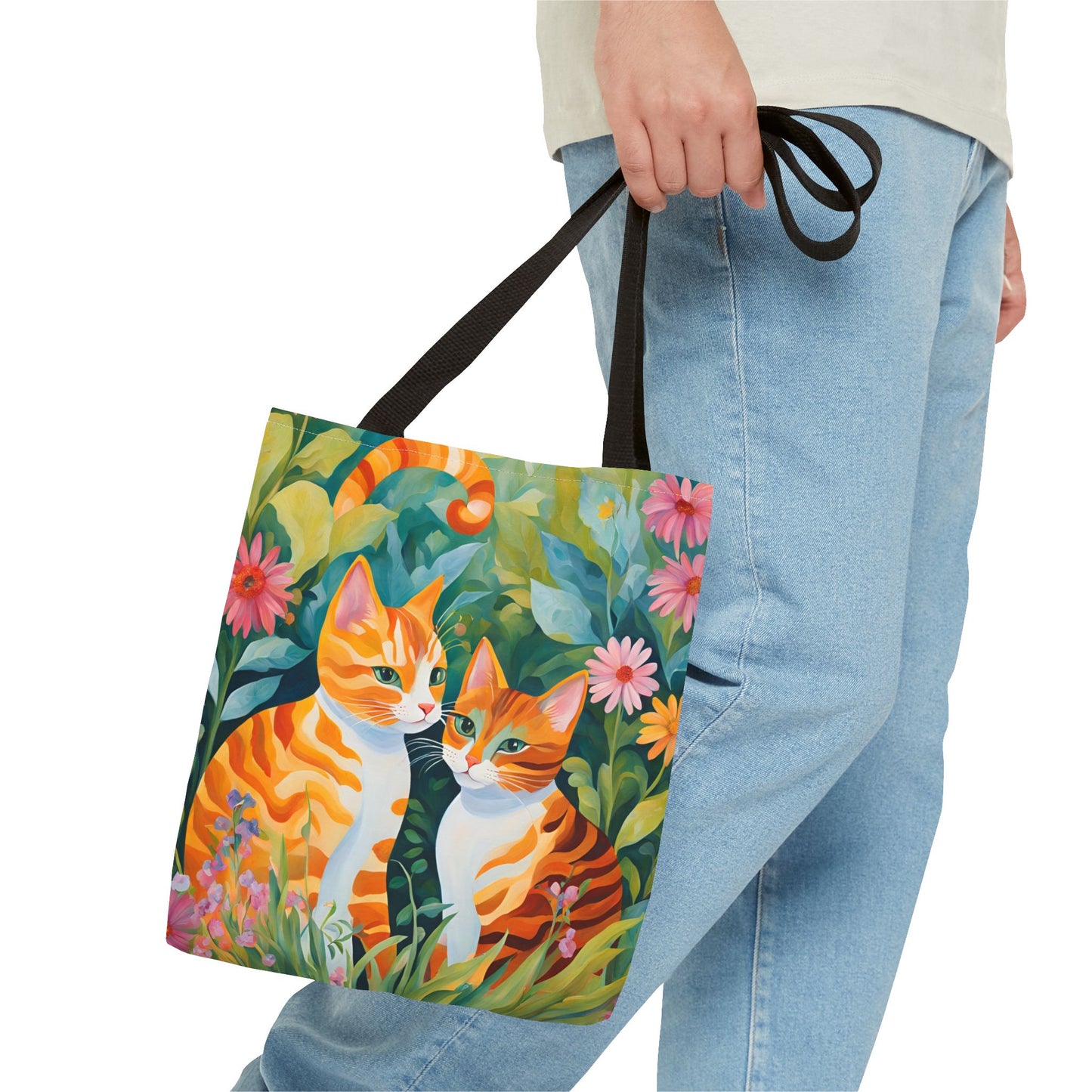 Tote Bag with caths , cats Gift, Bag for Animal Lover, Bohemian Style,