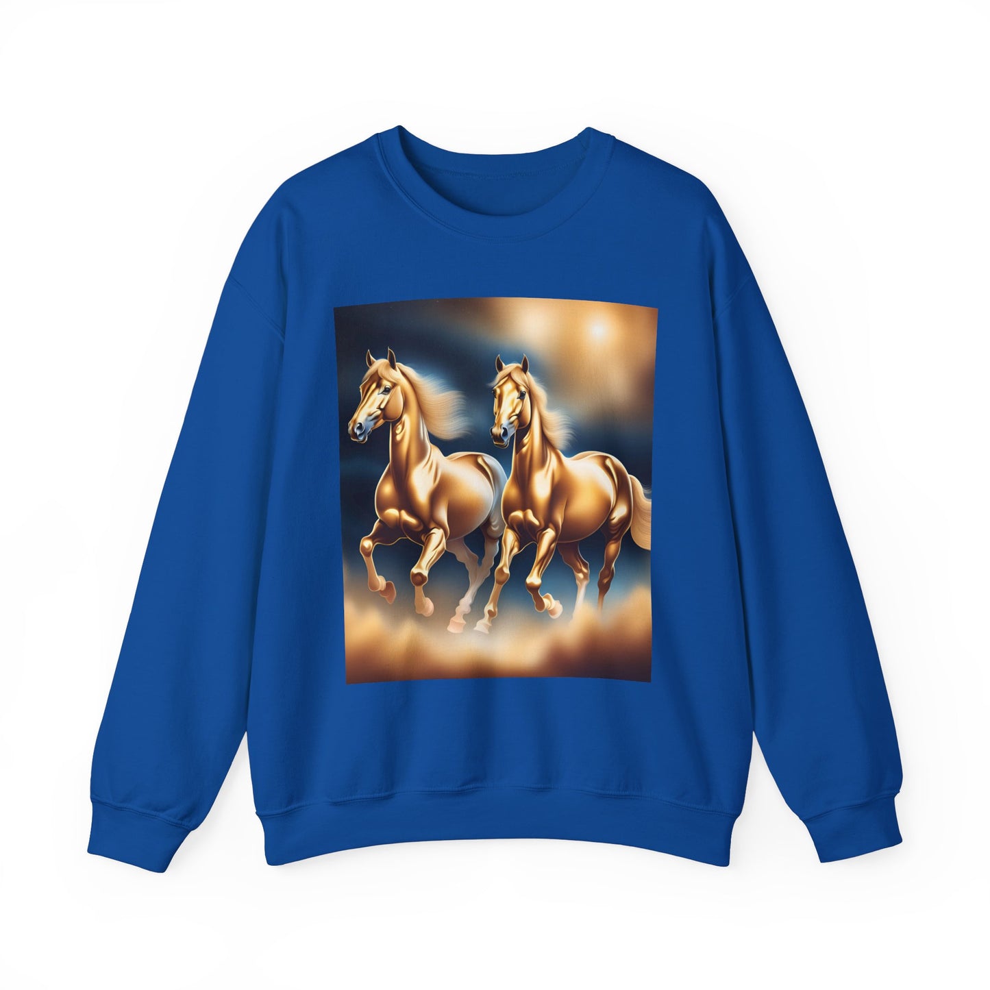 Unisex Heavy Blend™ Crewneck Sweatshirt 2 horses woman Man