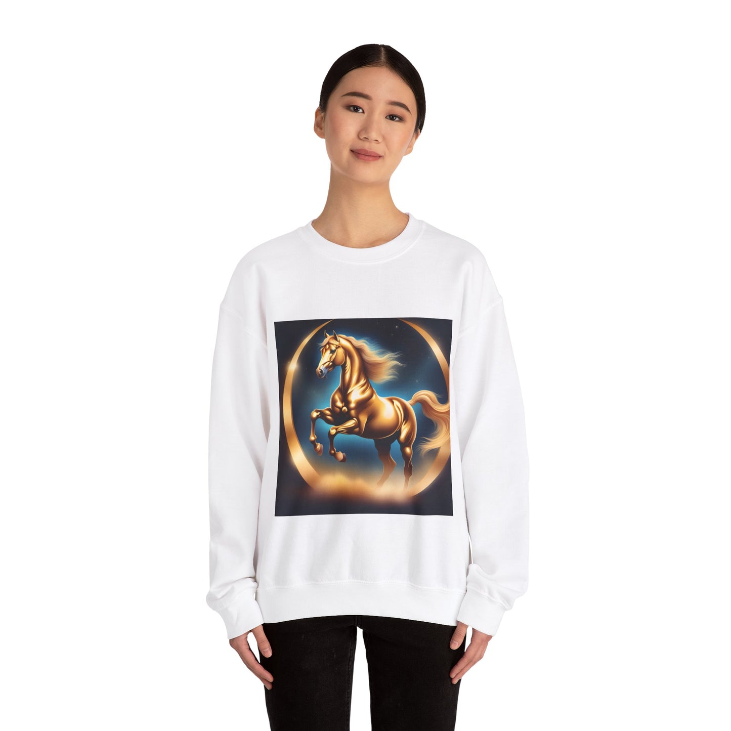 Unisex Heavy Blend™ Crewneck Sweatshirt one horse woman Man