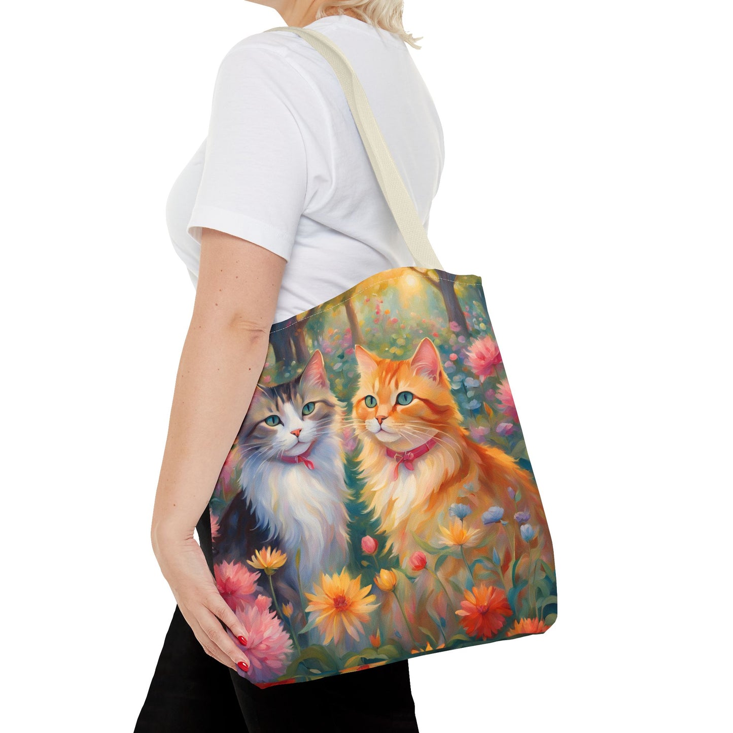 Tote bag Cats in love, Cats Gift, Bag for Animal Lover, Bohemian Style,