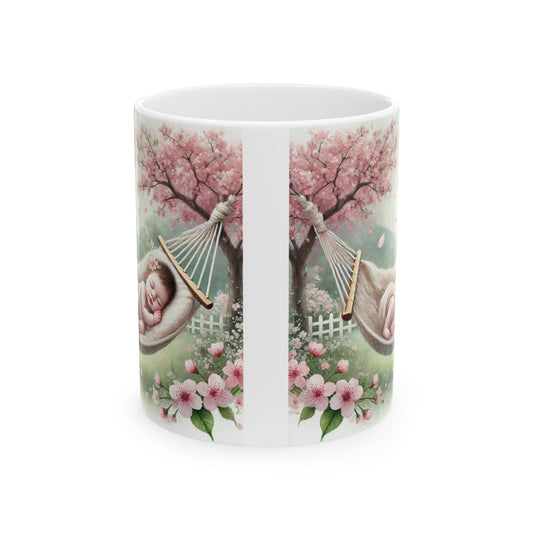 Dreamy Floral Ceramic Mug, Spring Gift, Baby Shower, Tea Lover, Flower Mug, Cozy