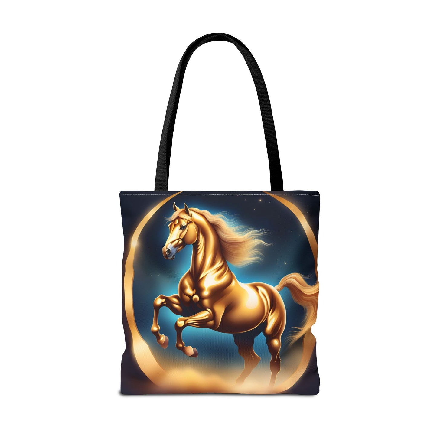 Golden Horse Tote Bag, Equestrian Gifts, Animal Lover Bag, Unique Shopping Tote,