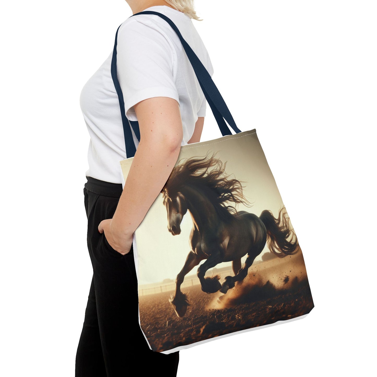 Galloping Horse Tote Bag, Equestrian Gift, Animal Lover Bag, Bohemian Style,