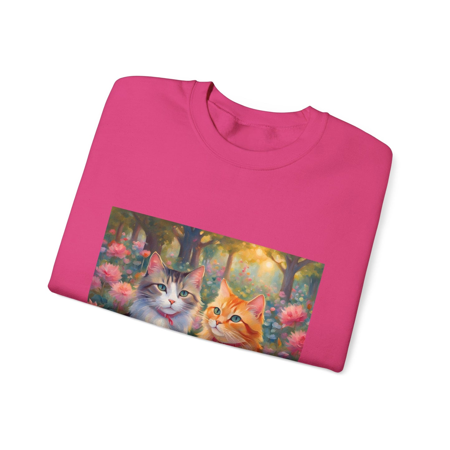 Copy of Unisex Heavy Blend™ Crewneck Sweatshirt woman Man two cats