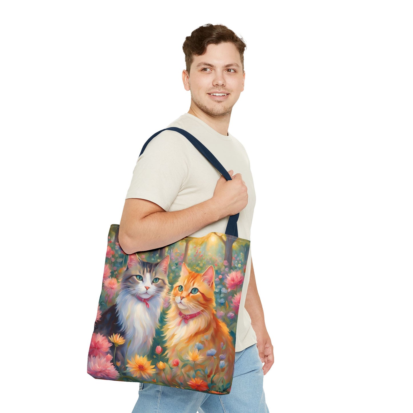 Tote bag Cats in love, Cats Gift, Bag for Animal Lover, Bohemian Style,
