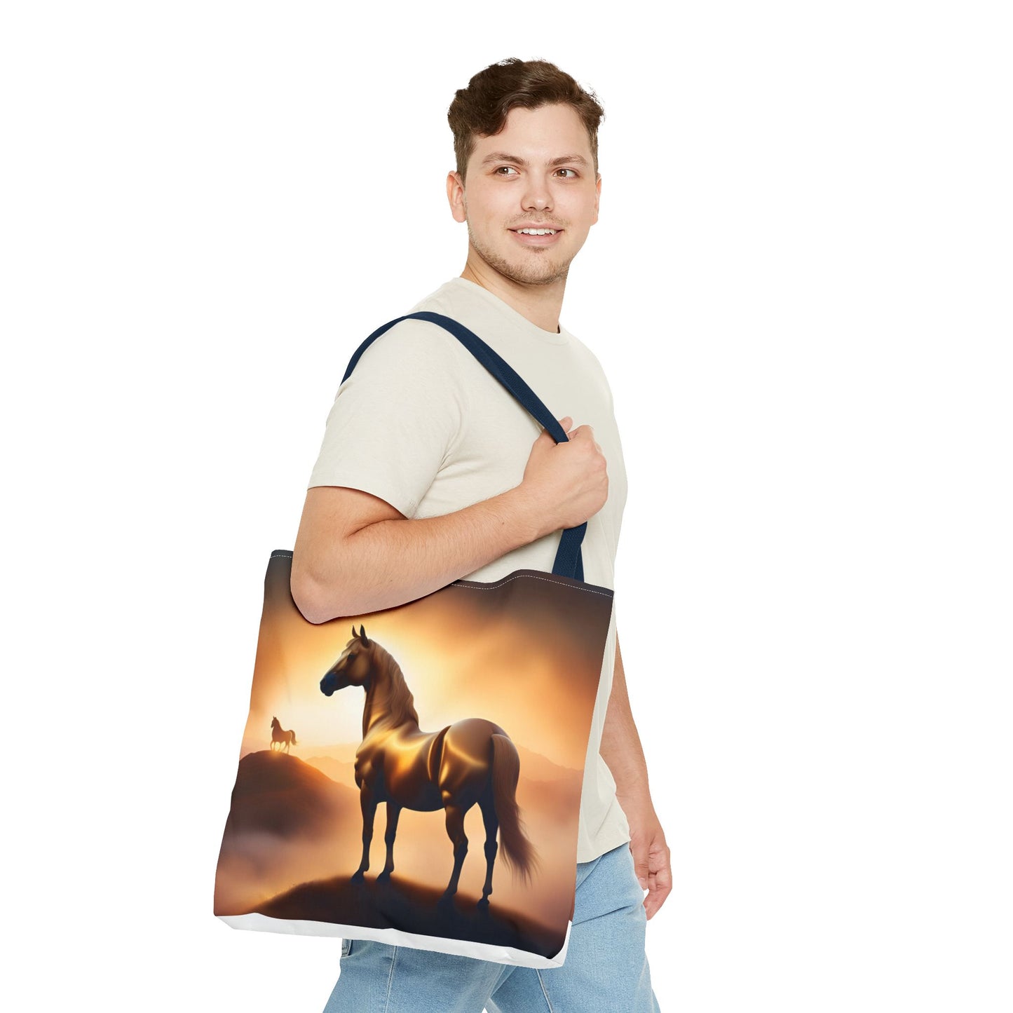Galloping Horse Tote Bag, Equestrian Gift, Bag for Animal Lover, Bohemian Style,
