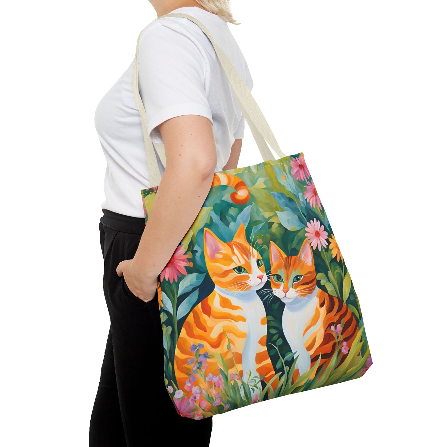Tote Bag with caths , cats Gift, Bag for Animal Lover,  Bohemian Style,