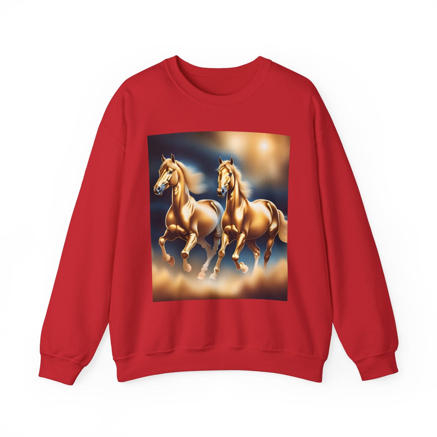 Unisex Heavy Blend™ Crewneck Sweatshirt  2 horses  woman Man