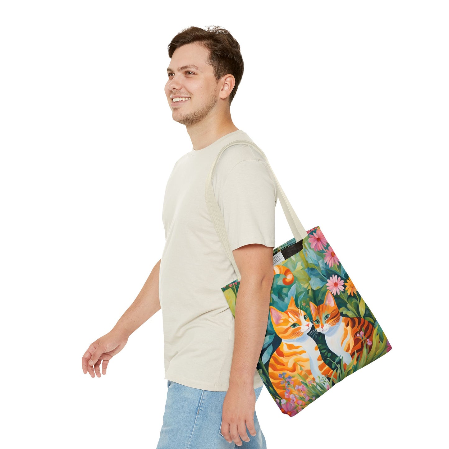 Tote Bag with caths , cats Gift, Bag for Animal Lover,  Bohemian Style,