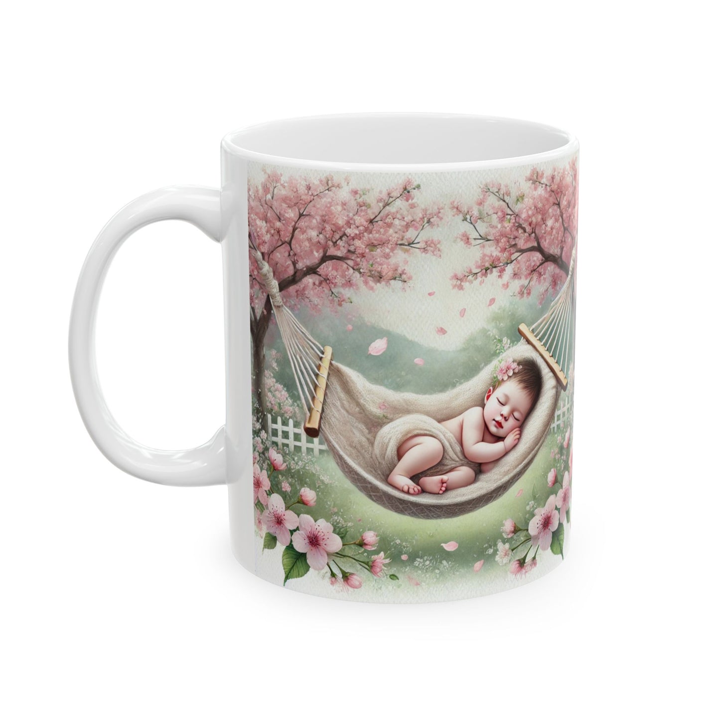 Dreamy Floral Ceramic Mug, Spring Gift, Baby Shower, Tea Lover, Flower Mug, Cozy