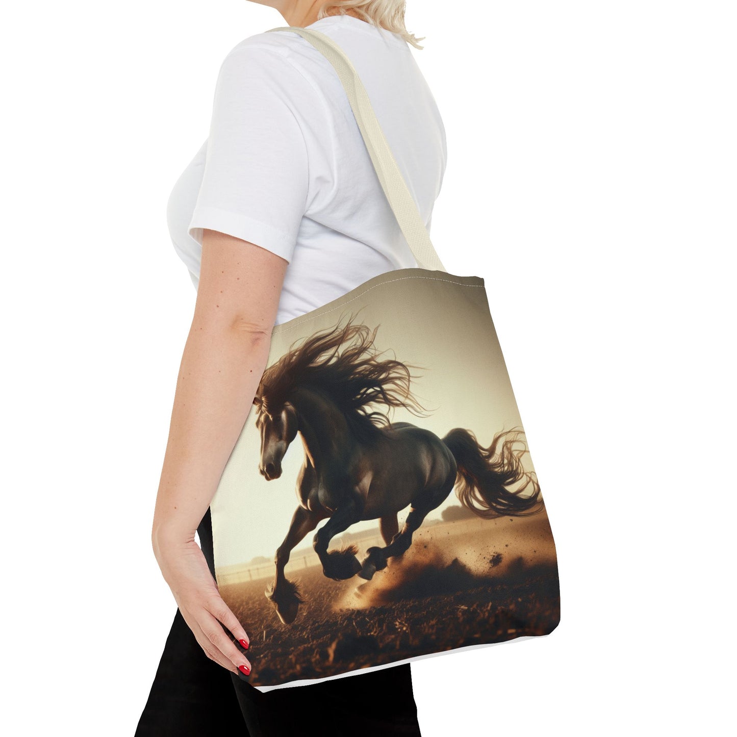 Galloping Horse Tote Bag, Equestrian Gift, Animal Lover Bag, Bohemian Style,