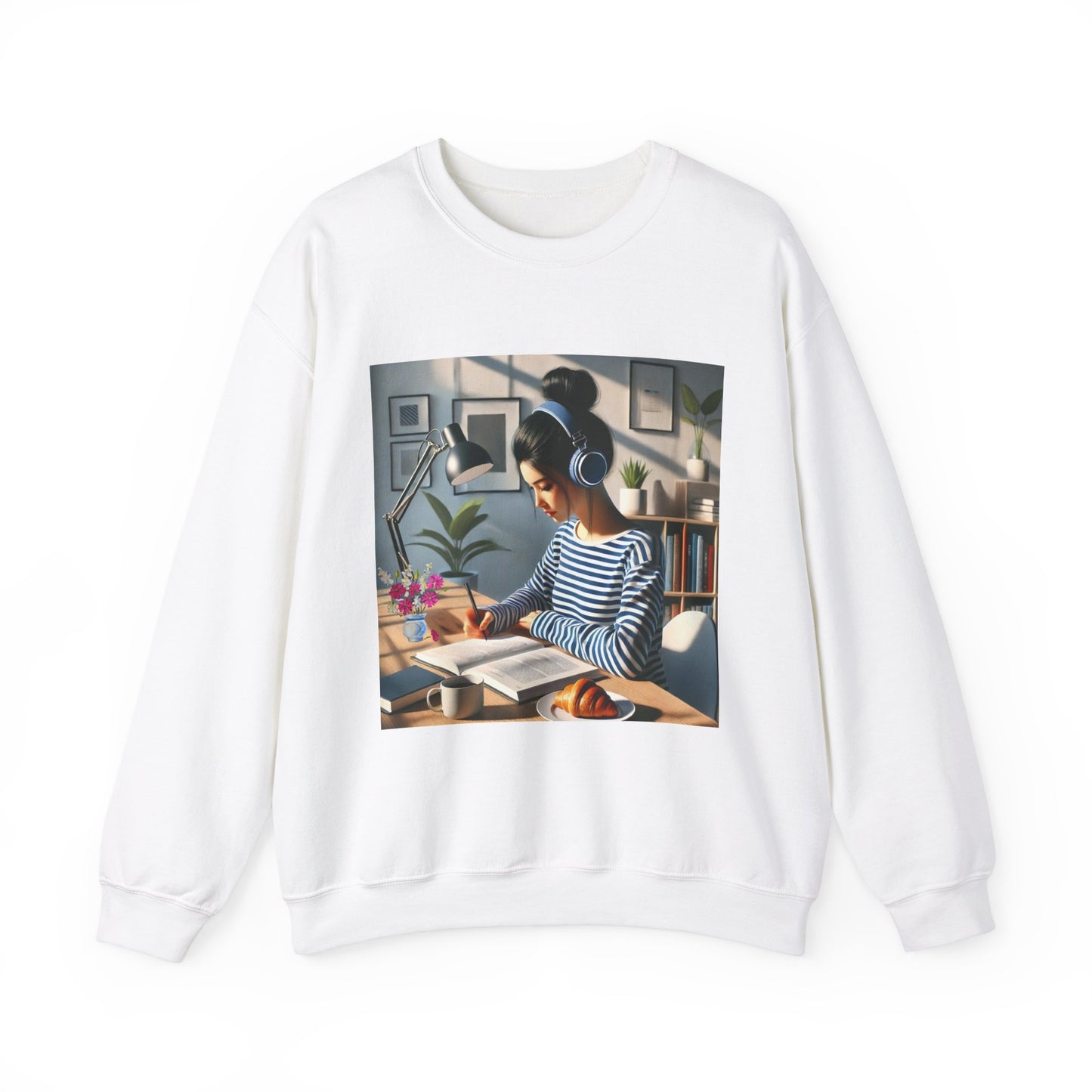 Unisex  Man woman Heavy Blend™ Crewneck Sweatshirt  woman is working